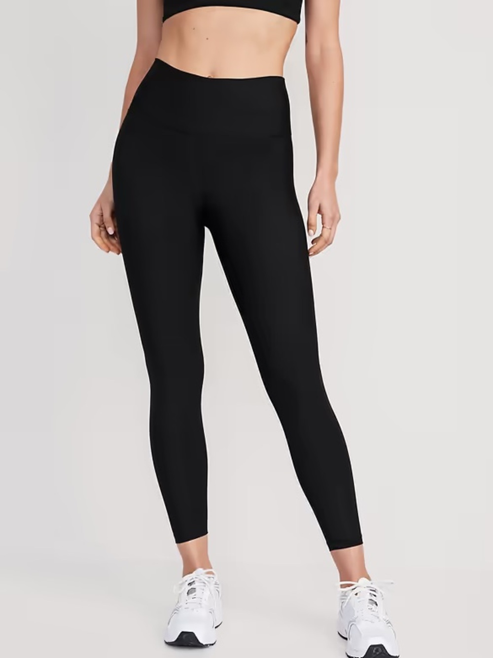 Old Navy Black High-Rise Active PowerSoft 7/8 Leggings Size Medium Petite
